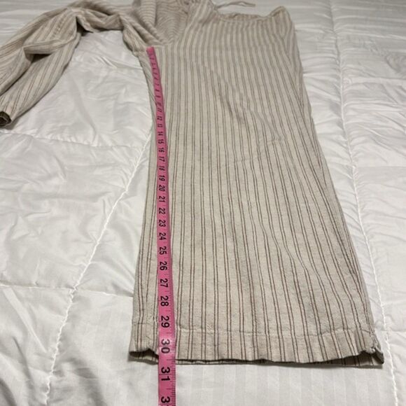 Cabelas Casuals Linen Pants Womens 12 Beachy Wide Leg Drawcord Coastal Vacation - Picture 11 of 14